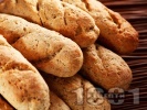 Рецепта Здравословни багети Омега 3 за хлебопекарна с пълнозърнесто, пшеничено и ръжено брашно, зародиш и ленено семе